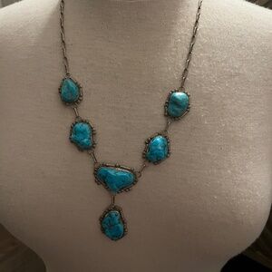 Sterling Silver Native American artist turquoise necklace